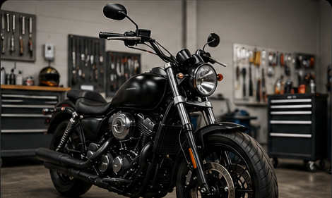 Motorcycle service shop